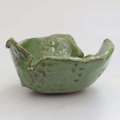 Ceramiczna muszla 8 x 8 x 4 cm, kolor zielony - 1