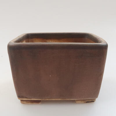 Ceramiczna miska do bonsai 9 x 9 x 5,5 cm, kolor brązowy - 1