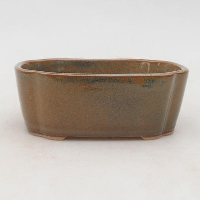 Ceramiczna miska bonsai 12 x 9,5 x 4,5 cm, kolor szaro-rdzawy - 1