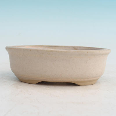 Ceramiczna miska bonsai H 04 - 10 x 7,5 x 3,5 cm, beżowy - 10 x 7,5 x 3,5 cm - 1