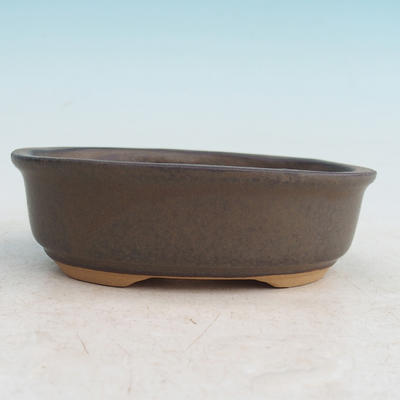 Ceramiczna miska bonsai H 04 - 10 x 7,5 x 3,5 cm, brązowy - 10 x 7,5 x 3,5 cm - 1