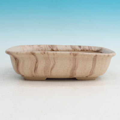 Ceramiczna miska bonsai H 08 - 24,5 x 18 x 7 cm, beżowy - 24,5 x 18 x 7 cm - 1