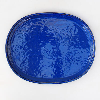 Ceramiczny spodek bonsai H 54 - 36 x 29 x 2 cm, niebieski - 1