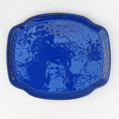 Ceramiczny spodek bonsai H 55 - 29 x 24 x 2 cm, niebieski - 1
