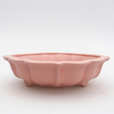 Ceramiczna miska bonsai 18 x 18 x 5 cm, kolor różowy - 1