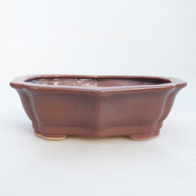 Ceramiczna miska bonsai 14,5 x 10,5 x 4,5 cm, kolor brązowy - 1