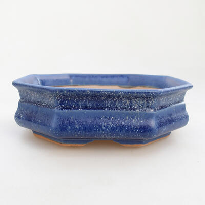 Ceramiczna miska bonsai 13 x 13 x 4 cm, kolor niebieski - 1