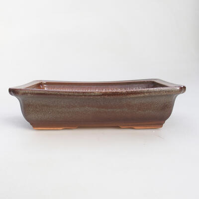 Ceramiczna miska bonsai 17 x 12,5 x 4 cm, kolor brązowy - 1