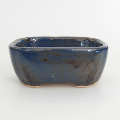 Ceramiczna miska do bonsai 8,5 x 7 x 3,5 cm, kolor niebiesko-brązowy - 1