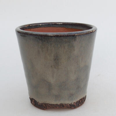 Ceramiczna miska bonsai 9,5 x 9,5 x 9 cm, kolor szary - 1