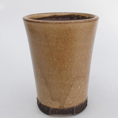 Ceramiczna miska bonsai 9,5 x 9,5 x 12,5 cm, kolor brązowy - 1
