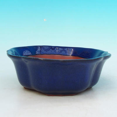 Ceramiczna miska bonsai H 06 - 14,5 x 14,5 x 4,5 cm, niebieski - 14,5 x 14,5 x 4,5 cm - 1