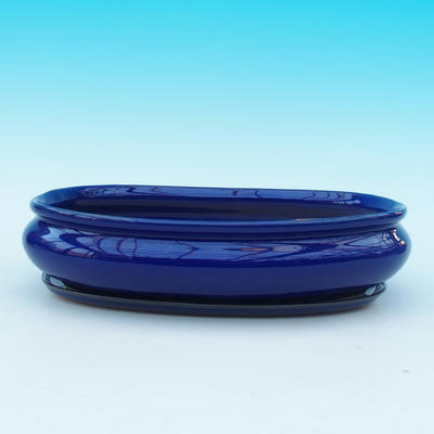 Taca miska Bonsai H15 - miska 26,5 x 17 x 6 cm, taca 24,5 x 15 x 1,5 cm, niebieska - 1