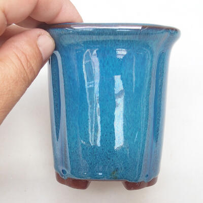Ceramiczna miska bonsai 8,5 x 8,5 x 9,5 cm, kolor niebieski - 2