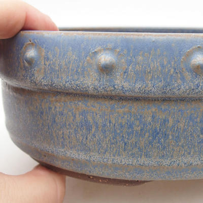Ceramiczna miska bonsai 15 x 15 x 5 cm, kolor niebieski - 2