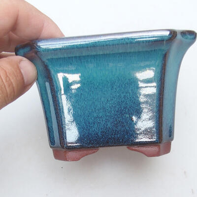 Ceramiczna miska bonsai 10,5 x 10,5 x 7,5 cm, kolor niebieski - 2