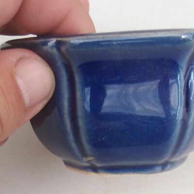 Ceramiczna miska bonsai 8 x 8 x 4,5 cm, kolor niebieski - 2