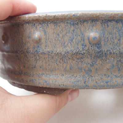 Ceramiczna miska bonsai 18 x 18 x 5 cm, kolor brązowo-niebieski - 2