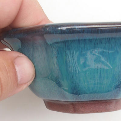 Ceramiczna miska bonsai 10,5 x 10,5 x 5 cm, kolor niebieski - 2