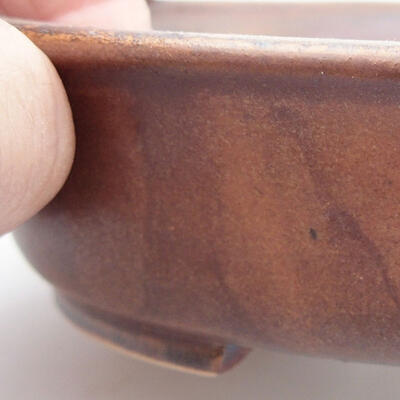 Ceramiczna miska bonsai 12,5 x 11,5 x 3,5 cm, kolor brązowy - 2