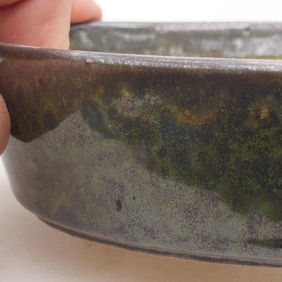 Ceramiczna miska bonsai 16 x 11,5 x 4 cm, kolor zielony - 2
