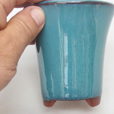 Ceramiczna miska bonsai 9 x 9 x 9,5 cm, kolor niebieski - 2