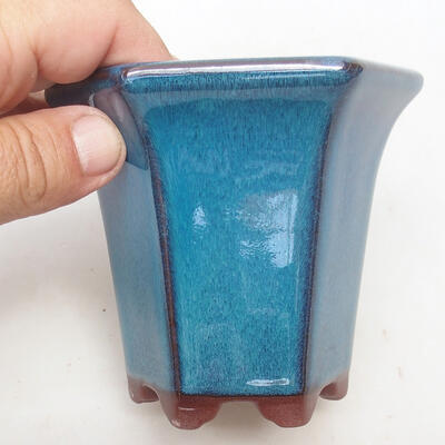 Ceramiczna miska bonsai 10 x 9 x 9 cm, kolor niebieski - 2