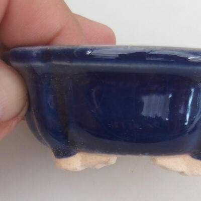 Ceramiczna miska bonsai 7,5 x 7,5 x 3 cm, kolor niebieski - 2