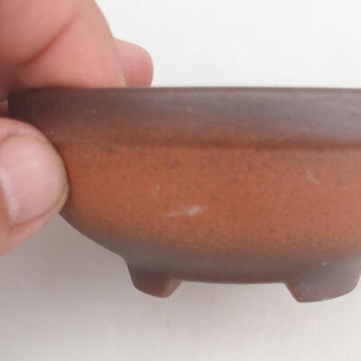Ceramiczna miska bonsai 9 x 9 x 3,5 cm, kolor brązowy - 2