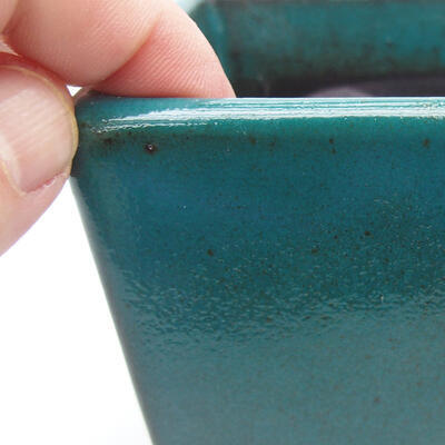 Ceramiczna miska do bonsai 9 x 9 x 8,5 cm, kolor niebieski - 2