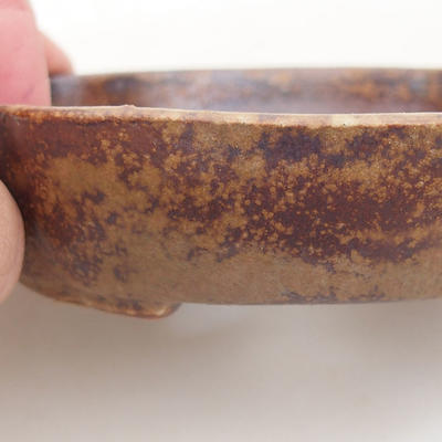 Ceramiczna miska bonsai 10,5 x 10,5 x 2,5 cm, kolor brązowy - 2