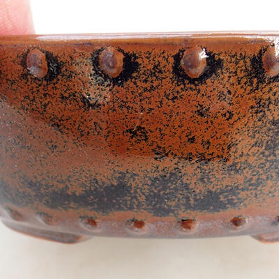 Ceramiczna miska bonsai 17 x 17 x 4,5 cm, kolor brązowy - 2