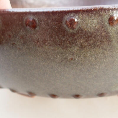 Ceramiczna miska bonsai 17 x 17 x 5 cm, kolor szary - 2
