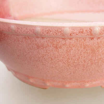 Ceramiczna miska bonsai 17 x 17 x 5,5 cm, kolor różowy - 2