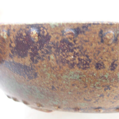 Ceramiczna miska bonsai 17 x 17 x 4,5 cm, kolor brązowo-zielony - 2