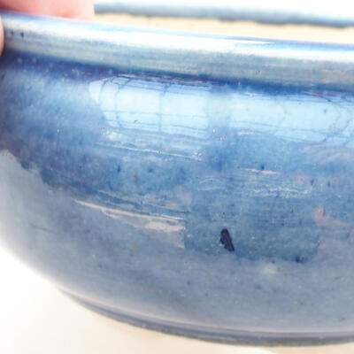 Ceramiczna miska bonsai 11 x 11 x 5,5 cm, kolor niebieski - 2