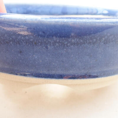 Ceramiczna miska bonsai 11 x 11 x 3,5 cm, kolor niebieski - 2
