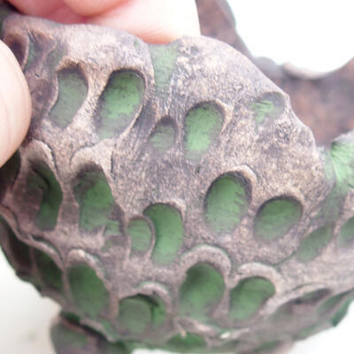 Ceramiczna skorupa 8,5 x 8 x 7 cm, kolor szaro-zielony - 2