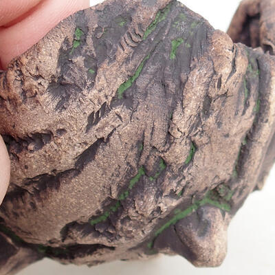 Ceramiczna skorupa 8 x 8 x 6 cm, kolor szaro-zielony - 2