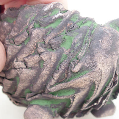 Ceramiczna skorupa 8 x 7,5 x 7 cm, kolor szaro-zielony - 2