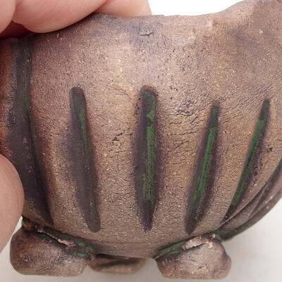 Ceramiczna skorupa 8 x 7,5 x 6,5 cm, kolor szaro-zielony - 2