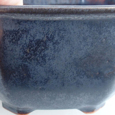 Ceramiczna miska bonsai 9 x 9 x 5,5 cm, kolor metalowy - 2