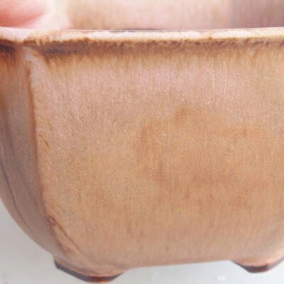 Ceramiczna miska bonsai 9 x 9 x 5,5 cm, kolor różowy - 2