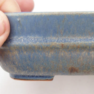 Ceramiczna miska bonsai 14,5 x 12 x 4,5 cm, kolor brązowo-niebieski - 2. jakość - 2