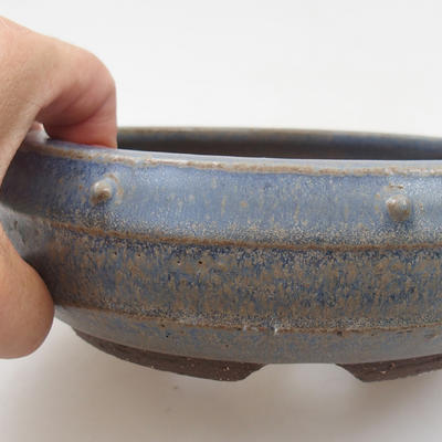 Ceramiczna miska bonsai - 15 x 15 x 5 cm, kolor niebieski - 2