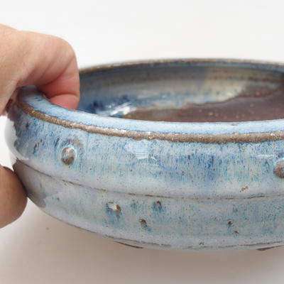 Ceramiczna miska bonsai - 16 x 16 x 5 cm, kolor niebieski - 2