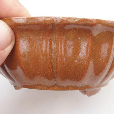 Ceramiczna miska bonsai 11,5 x 11,5 x 4,5 cm, kolor brązowy - 2. jakość - 2