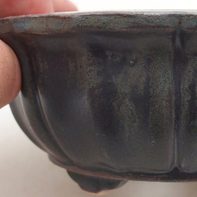 Ceramiczna miska bonsai 10,5 x 10,5 x 4,5 cm, kolor szary - 2