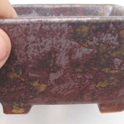 Ceramiczna miska bonsai 9,5 x 9,5 x 5,5 cm, kolor brązowy - 2. jakość - 2