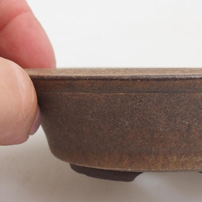 Ceramiczna miska bonsai 10,5 x 10,5 x 3 cm, kolor brązowy - 2